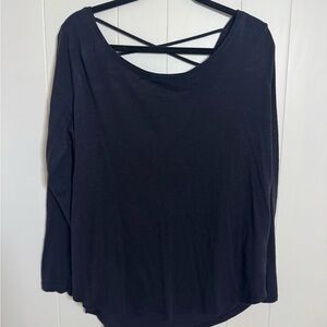 Hollister Black Long Sleeve Top with Crisscross Back